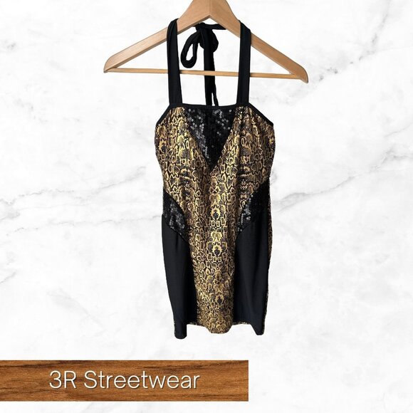 3R Streetwear size small bodycon halter mini dress - Picture 1 of 4